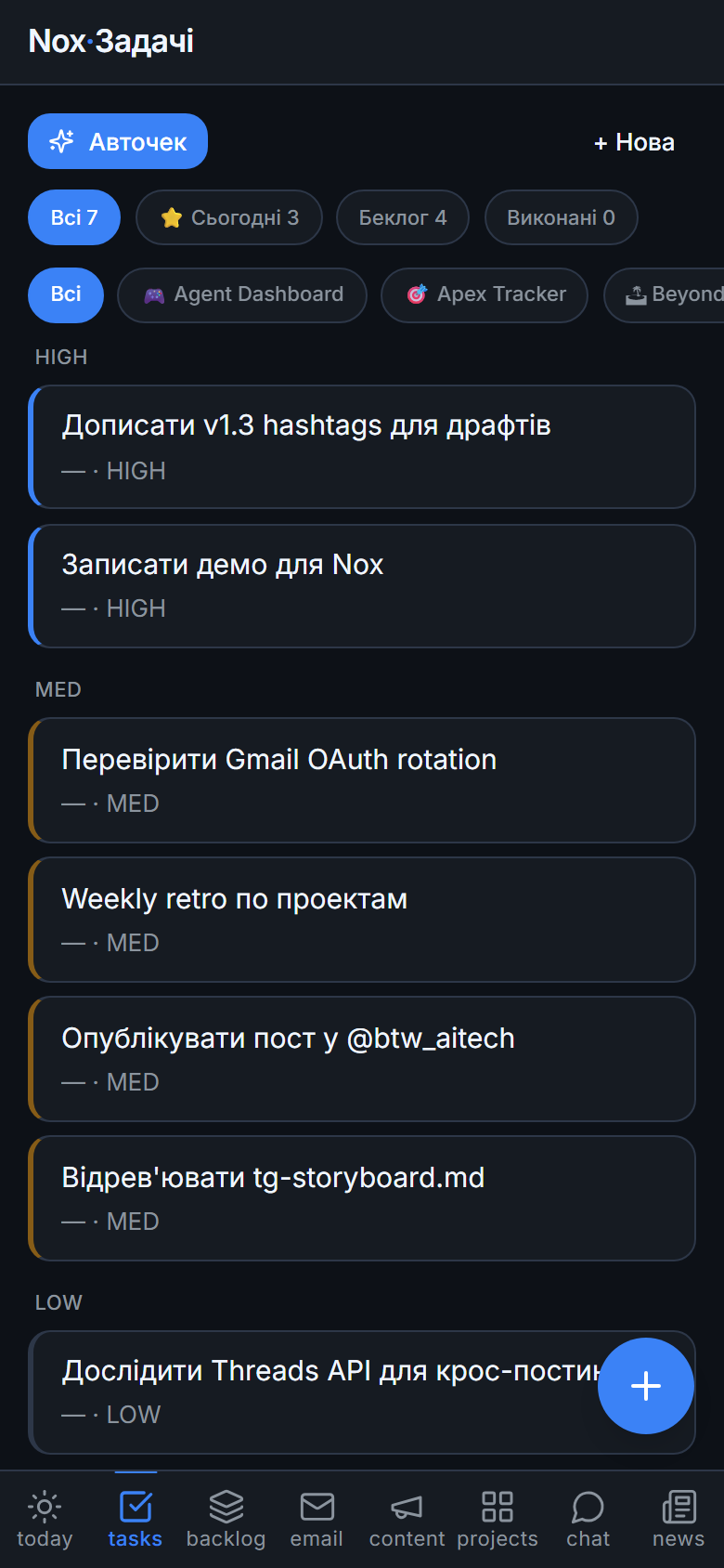 Tasks